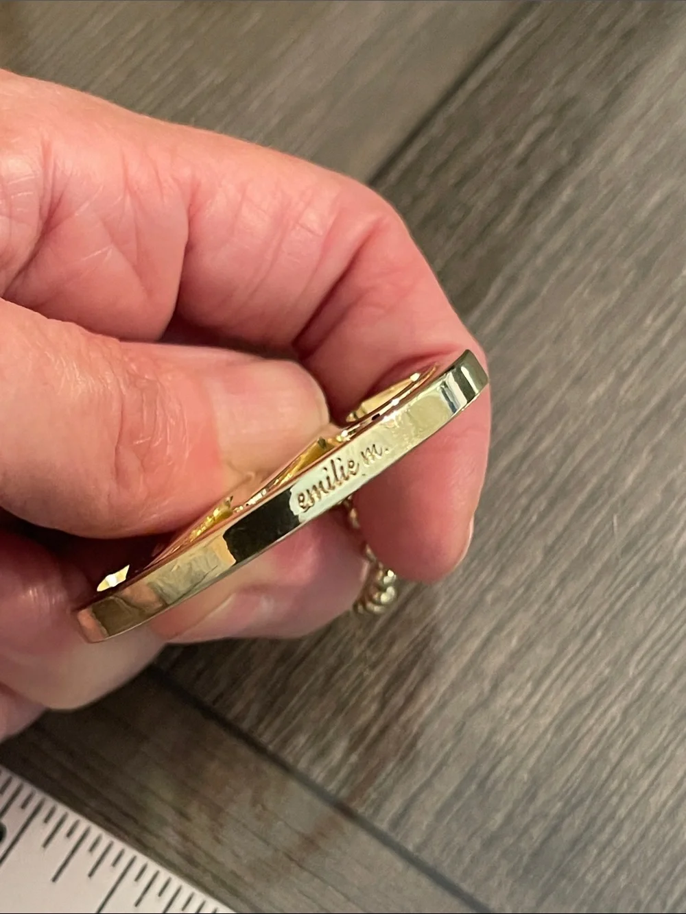 Emilie M “M” Monogram Bag Charm - Key Chain - Gold-Tone